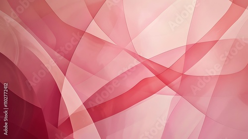 Abstract Pink and Red Overlapping Shapes