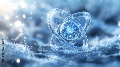 Wallpaper Mural A stylized atom model representing scientific concepts and atomic structure. Torontodigital.ca