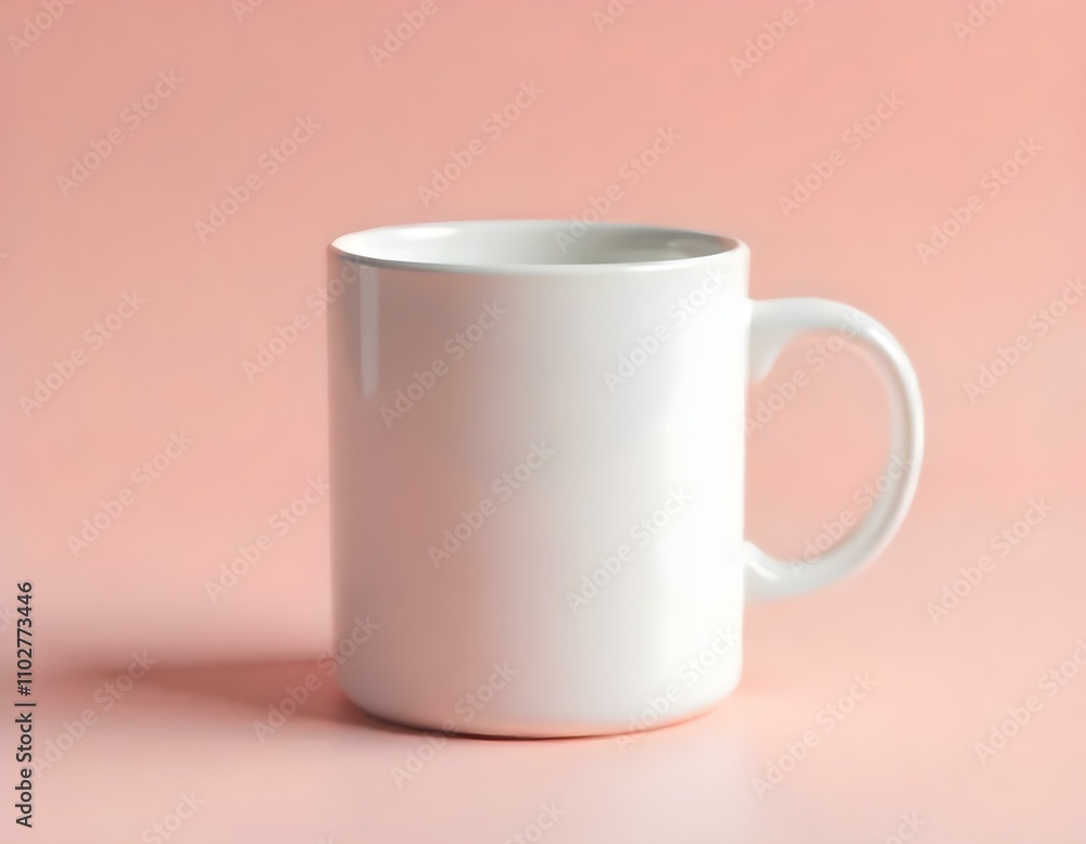 Obraz premium mug, ceramic, plain, glossy, finish, photorealistic, isolated, image, centered, color, background, minimalist, modern, clean, simple, elegant, design, shiny, smooth, drinkware, cup, beverage, coffee, 