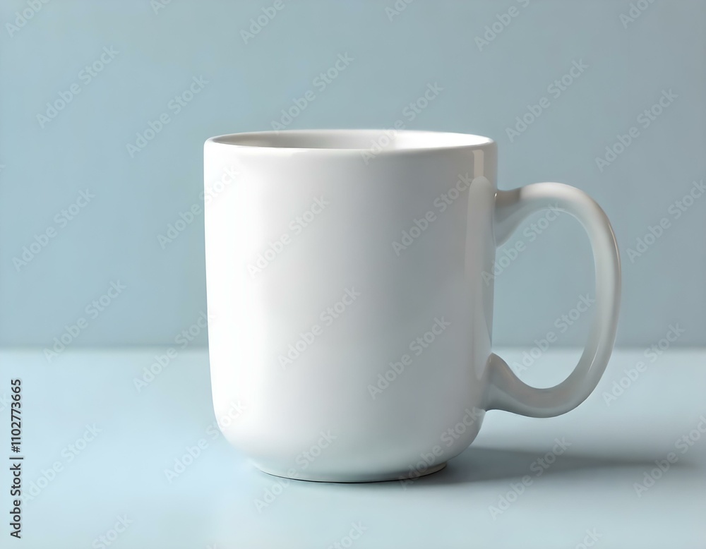 Obraz premium mug, ceramic, plain, glossy, finish, photorealistic, isolated, image, centered, color, background, minimalist, modern, clean, simple, elegant, design, shiny, smooth, drinkware, cup, beverage, coffee, 