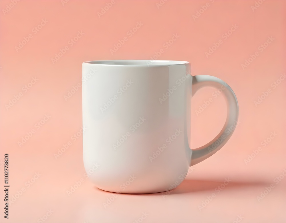 Fototapeta premium mug, ceramic, plain, glossy, finish, photorealistic, isolated, image, centered, color, background, minimalist, modern, clean, simple, elegant, design, shiny, smooth, drinkware, cup, beverage, coffee, 