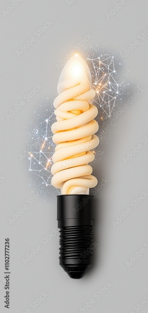 Innovative light bulb design with spiral shape, illuminating modern creativity. Innovative light bulb design with spiral shape, illuminating modern creativity.