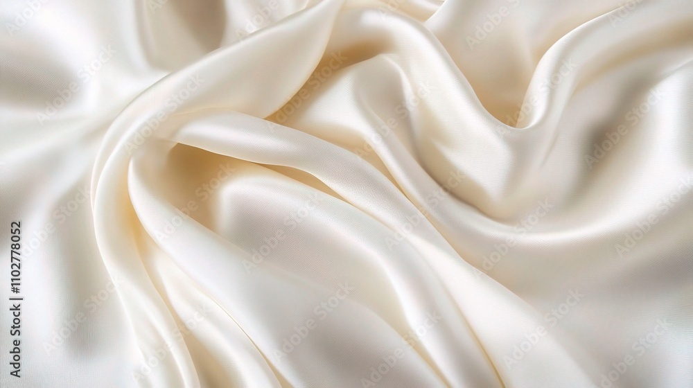 Smooth Elegant Satin Fabric Draped in Soft Creamy Texture Smooth Elegant Satin Fabric Draped in Soft Creamy Texture