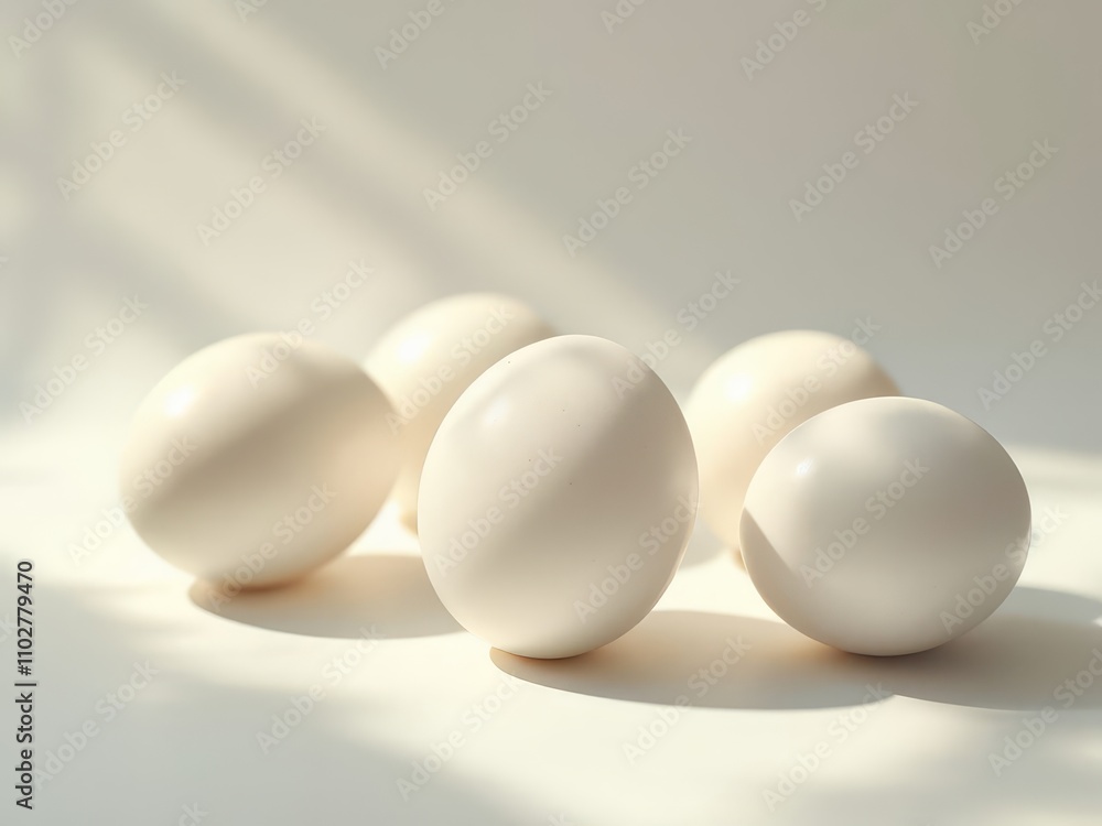 Organic white eggs, architectural detail. Organic white eggs, architectural detail.