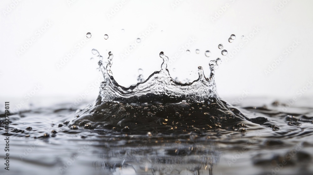 Water droplet impact creating a crown splash Water droplet impact creating a crown splash