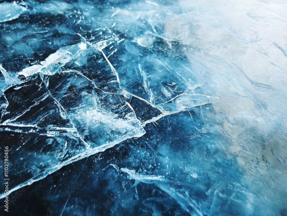 Frozen texture closeup of winter ice nature detail shot winter environment macro view captivating navy hues for visual impact