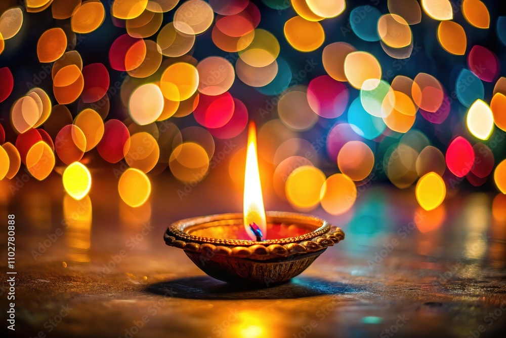 Soft, warm Diwali candlelight glows with blurred beauty. Soft, warm Diwali candlelight glows with blurred beauty.