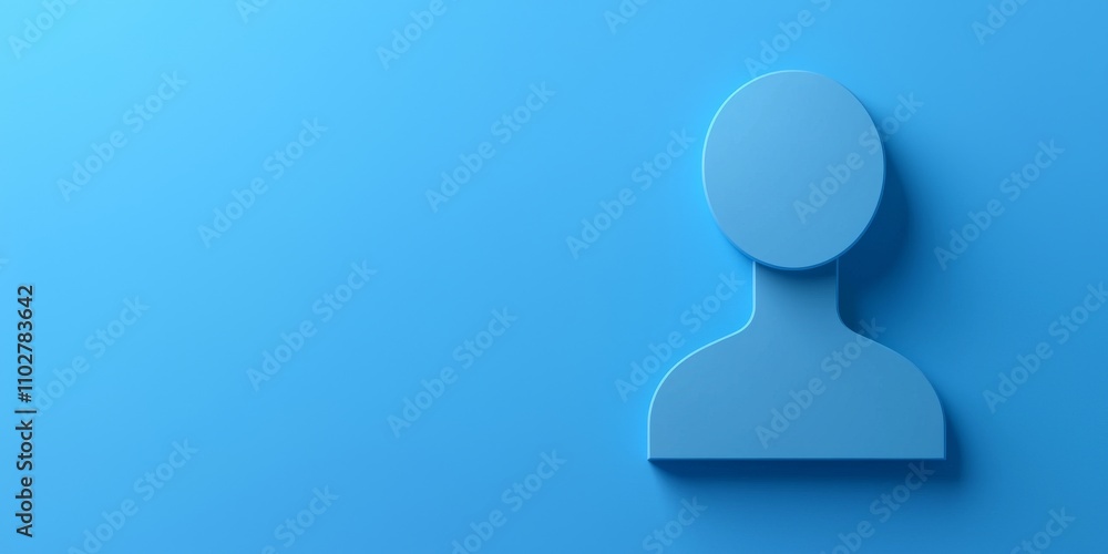 Register and verification concept. Blue silhouette of a person against a solid blue background. Register and verification concept. Blue silhouette of a person against a solid blue background.