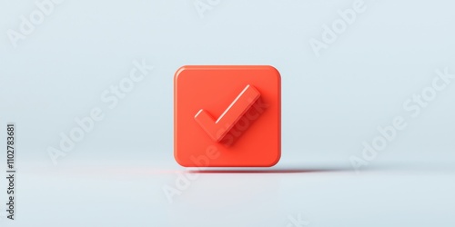 Free Download Register and verification concept. Red checkmark icon on a light background for approval or confirmation. - GFXLoad