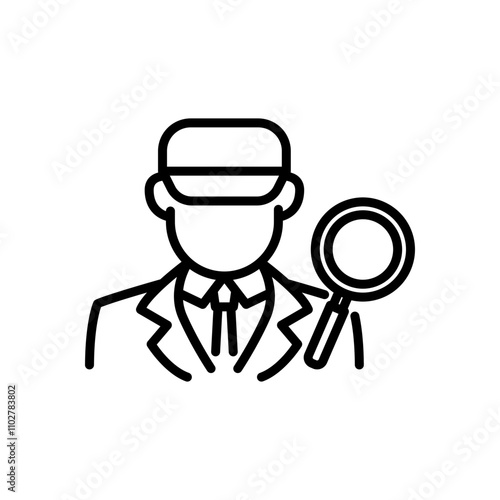 forensic expert icon vector, line style icon
