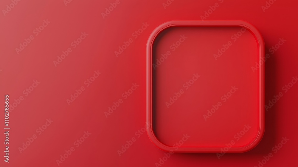 Red background with a simple square frame in the center. Red background with a simple square frame in the center.