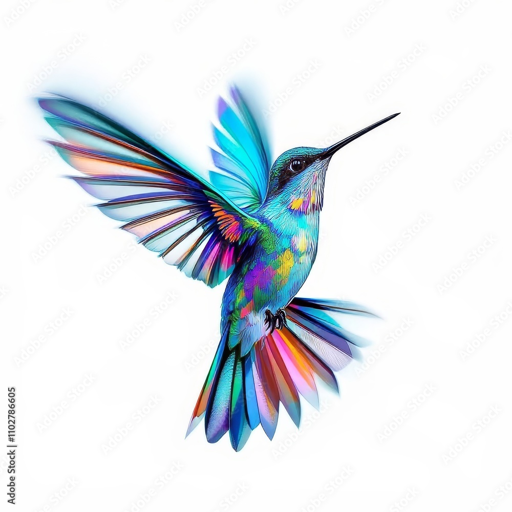 Obraz premium Modern hummingbird logo portraits, AI-powered, line art design.