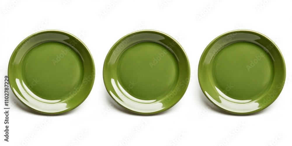 Green Plates Arranged in a Row Green Plates Arranged in a Row