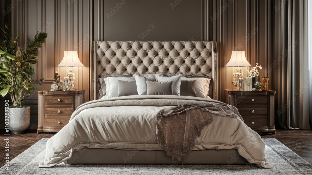 Luxurious Bedroom with Exquisite Furniture Luxurious Bedroom with Exquisite Furniture