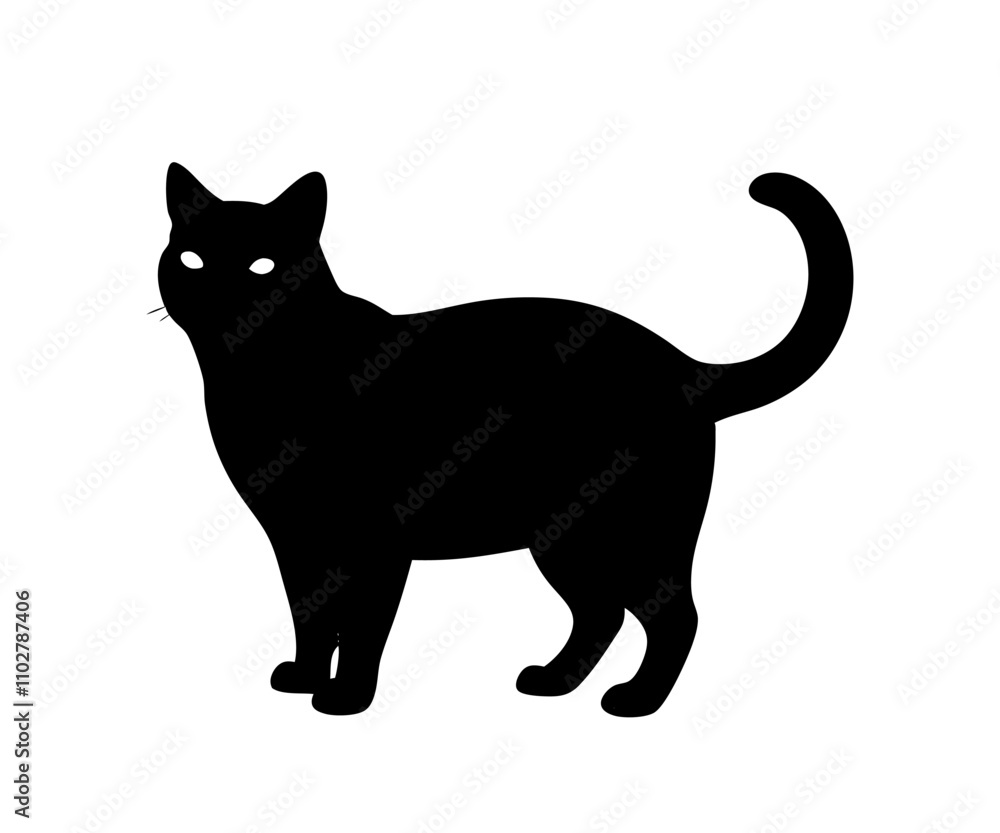 cat silhouette vector with a white background cat silhouette vector with a white background