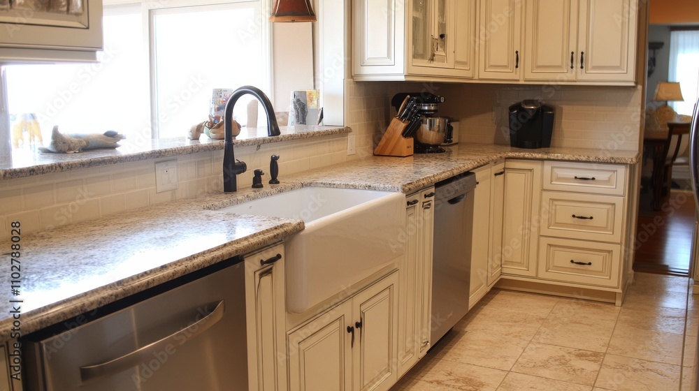 Stunning Cream Kitchen Design with Granite Countertops Stunning Cream Kitchen Design with Granite Countertops