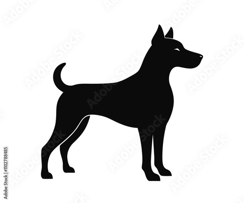 dog silhouette vector with a white background