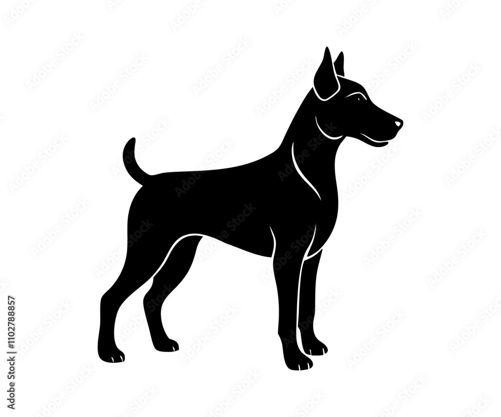 dog silhouette vector with a white background dog silhouette vector with a white background