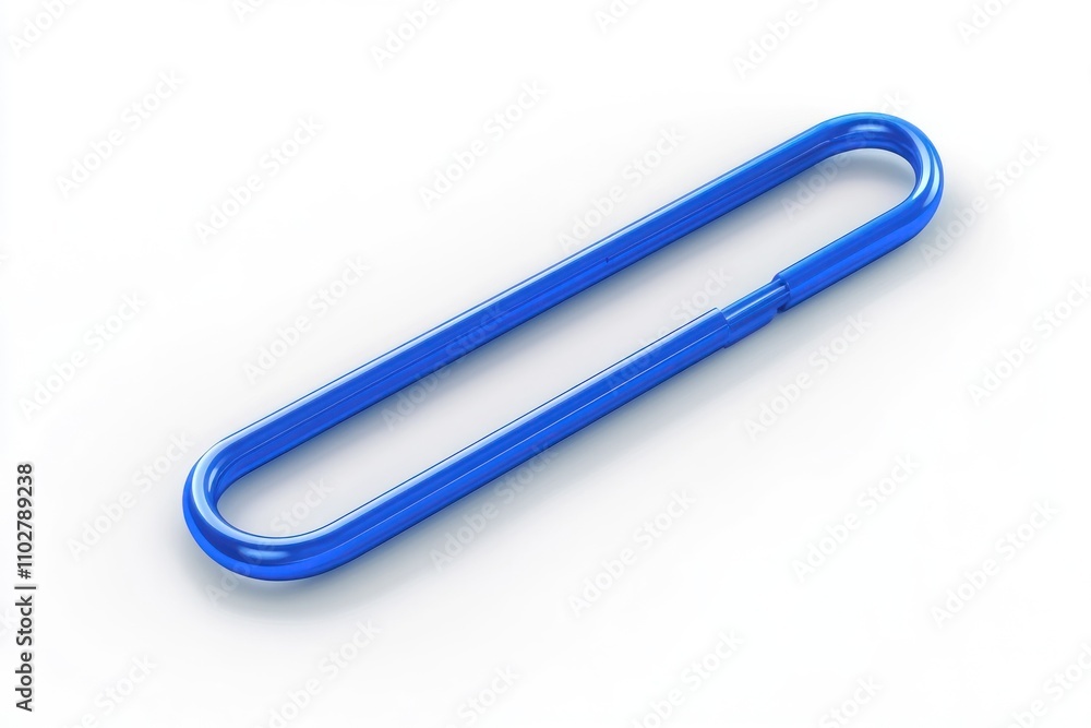 A Shiny Blue Metal Carabiner Clasp Isolate A Shiny Blue Metal Carabiner Clasp Isolate
