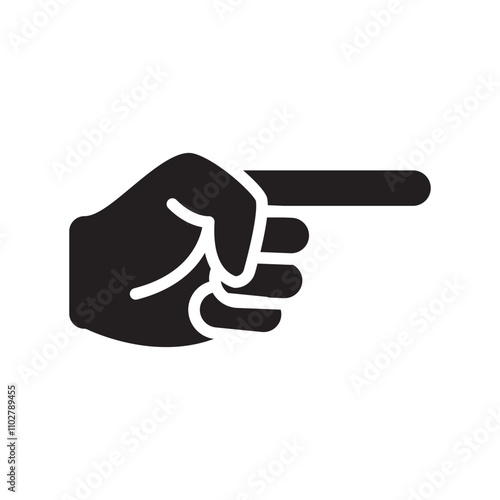 pointing finger hand icon flat vector illustration