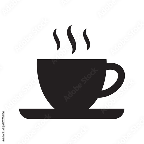 hot coffee drink icon flat vector illustration