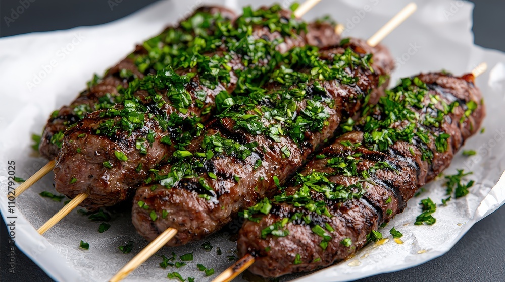 Delicious Grilled Lamb Kofta Skewers with Herbs Delicious Grilled Lamb Kofta Skewers with Herbs