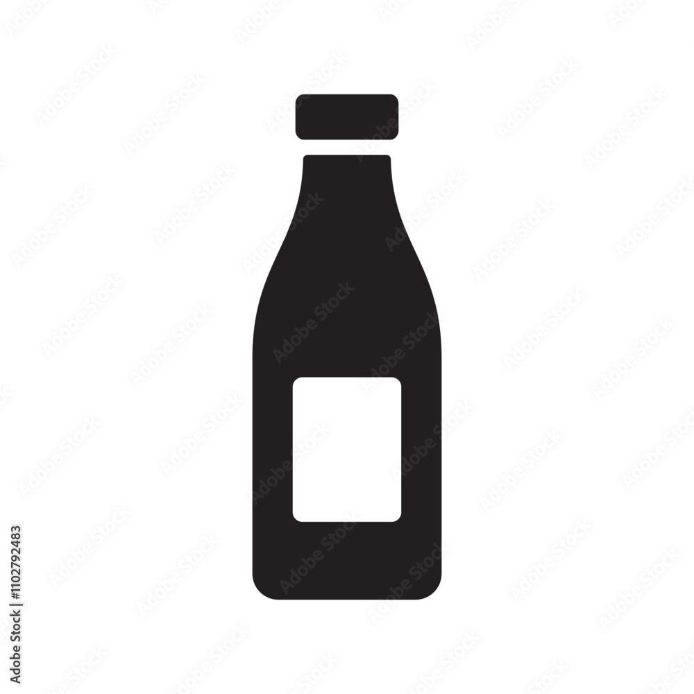 milk bottle container icon flat vector illustration milk bottle container icon flat vector illustration