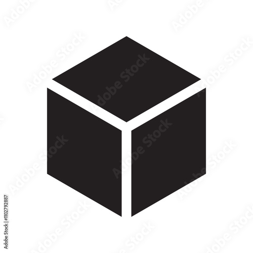 cube dimensional icon flat vector illustration