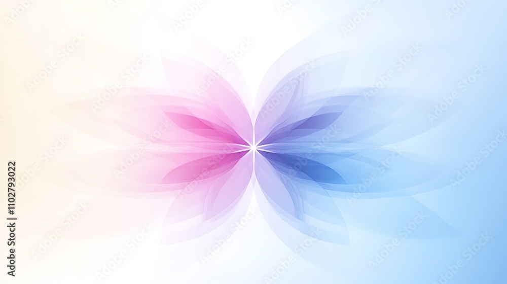 Soft Abstract Flower Shape in Light Colors Representing Peace, Harmony, and Balance with Gradient Shades of Pink, Blue, and White Background for Creative Projects Soft Abstract Flower Shape in Light Colors Representing Peace, Harmony, and Balance with Gradient Shades of Pink, Blue, and White Background for Creative Projects