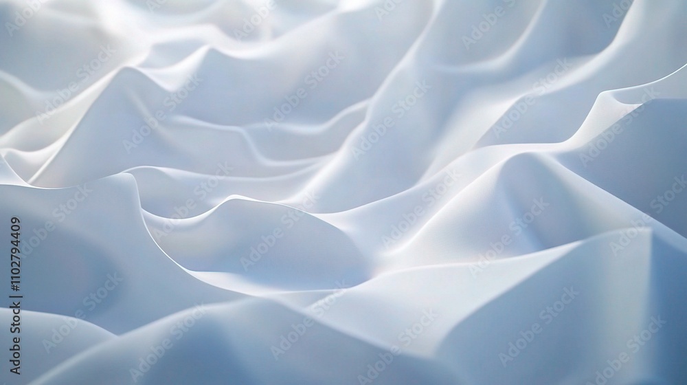 Soft White Fabric Waves for Elegant Background and Textures Soft White Fabric Waves for Elegant Background and Textures