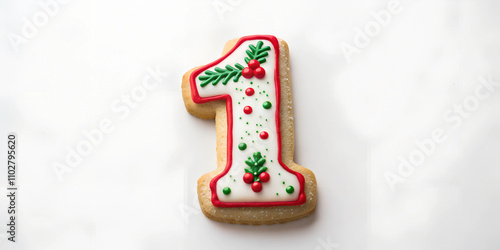 Christmas Cookie Number Isolated on Transparent Background for Festive Holiday Designs
