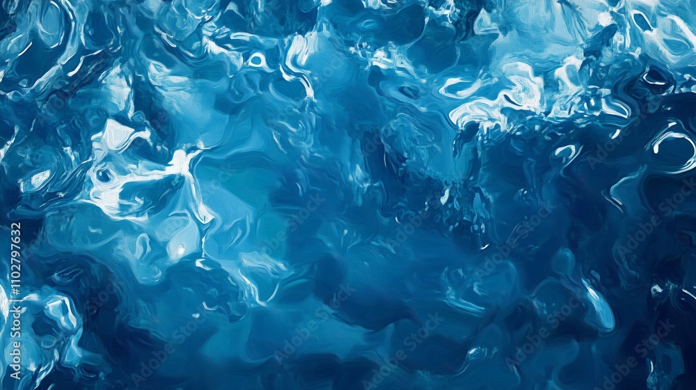 This artwork features a serene blue water background with gentle ripples, evoking tranquility and fluidity. This artwork features a serene blue water background with gentle ripples, evoking tranquility and fluidity.