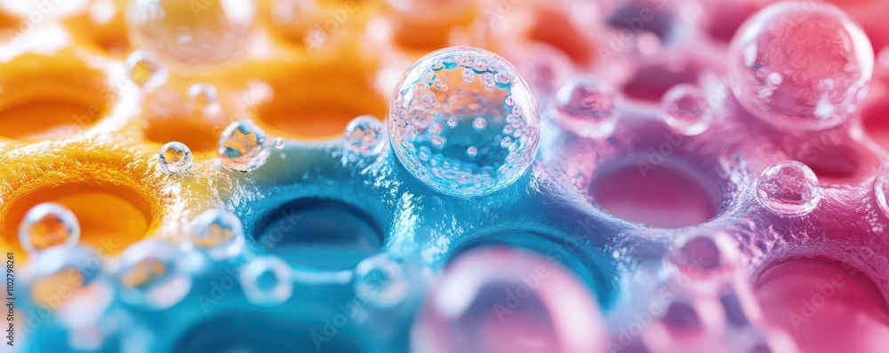 A vibrant close-up of colorful soap bubbles on a textured surface, showcasing a blend of pink, blue, and yellow hues. A vibrant close-up of colorful soap bubbles on a textured surface, showcasing a blend of pink, blue, and yellow hues.