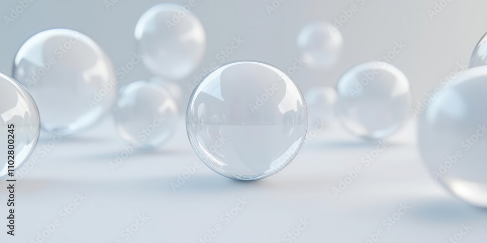 Minimalist studio art serenity in floating transparent bubbles Minimalist studio art serenity in floating transparent bubbles