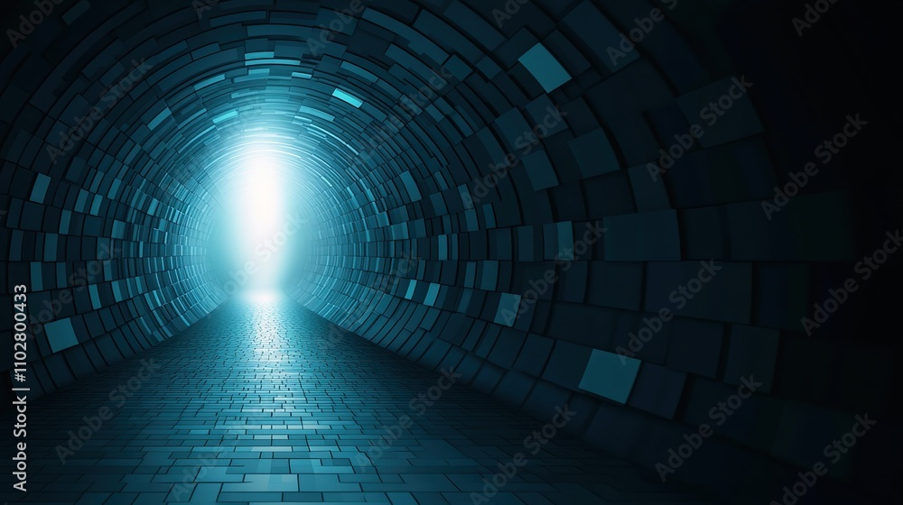 Tunnel of Light: A Captivating Perspective into a Dark Passage with a Bright Illuminating Source at the End, Evoking Mystery and Intrigue for Artistic and Conceptual Uses Tunnel of Light: A Captivating Perspective into a Dark Passage with a Bright Illuminating Source at the End, Evoking Mystery and Intrigue for Artistic and Conceptual Uses