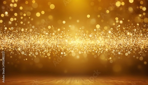 Luxury gold glitter with bokeh background, de-focused. concept for chrismas, holiday, happy new year,  photo