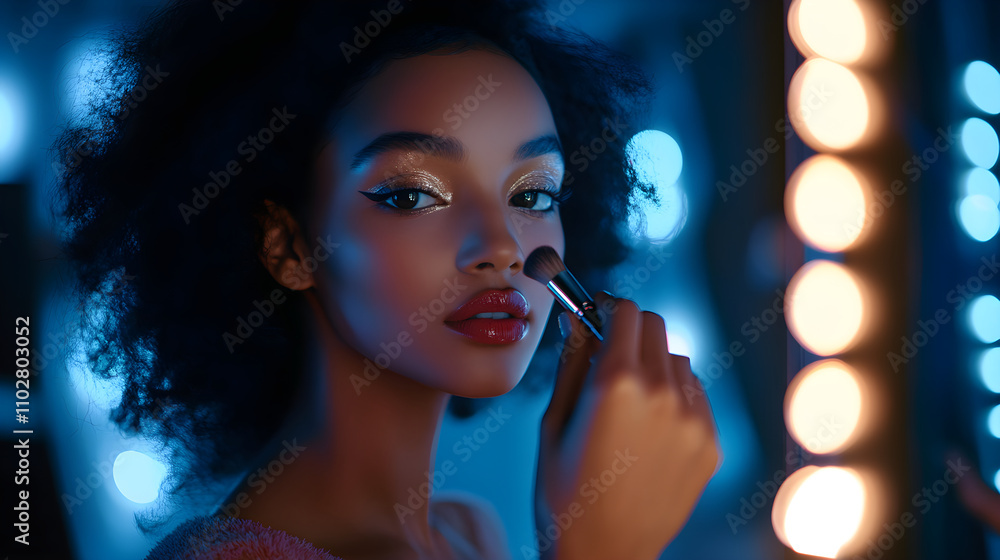 Fototapeta premium Glamorous Night-Out Makeup Look: Step-by-Step Guide to Bold and Beautiful Evening Makeup