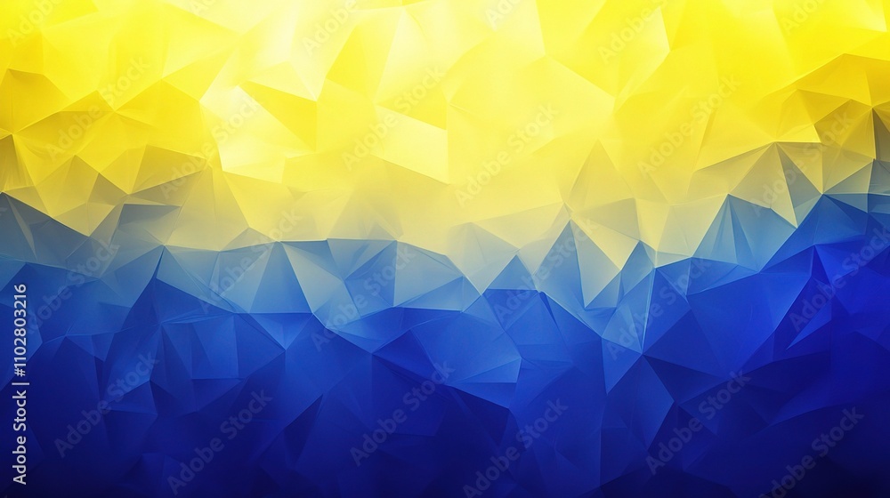 Obraz premium Abstract Geometric Background with Blue and Yellow Triangular Shapes