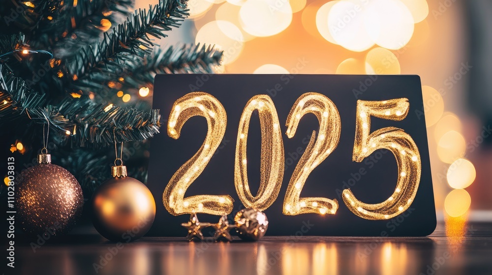 Festive New Year Celebration 2025 with Christmas Decorations Festive New Year Celebration 2025 with Christmas Decorations