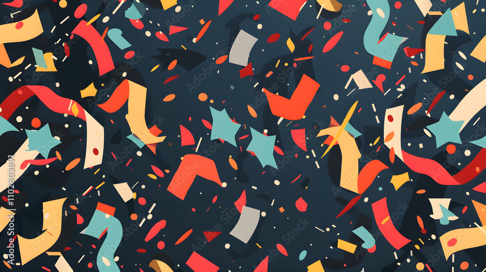 Obraz premium Confetti New Year Illustration background