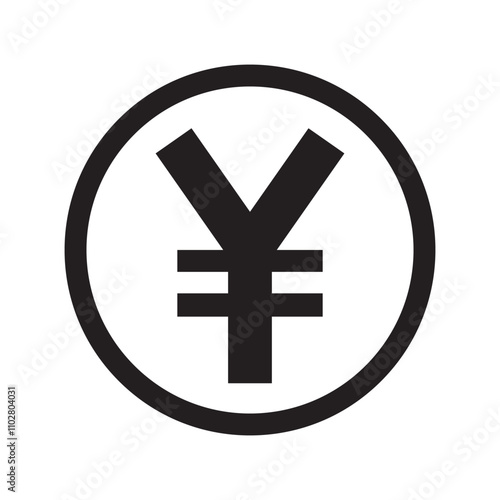 yen or yuan currency icon symbol isolated on white background