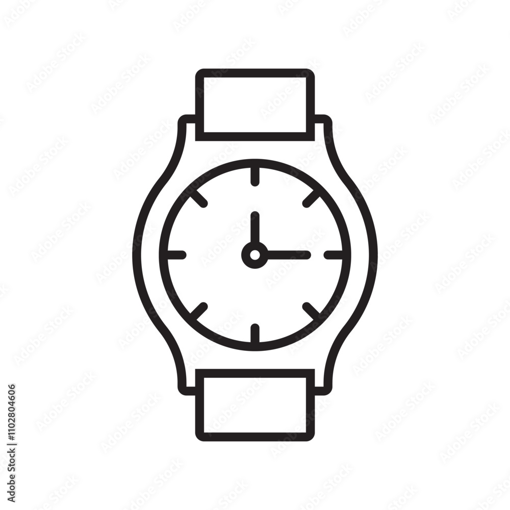 line icon hand watch vector illustration