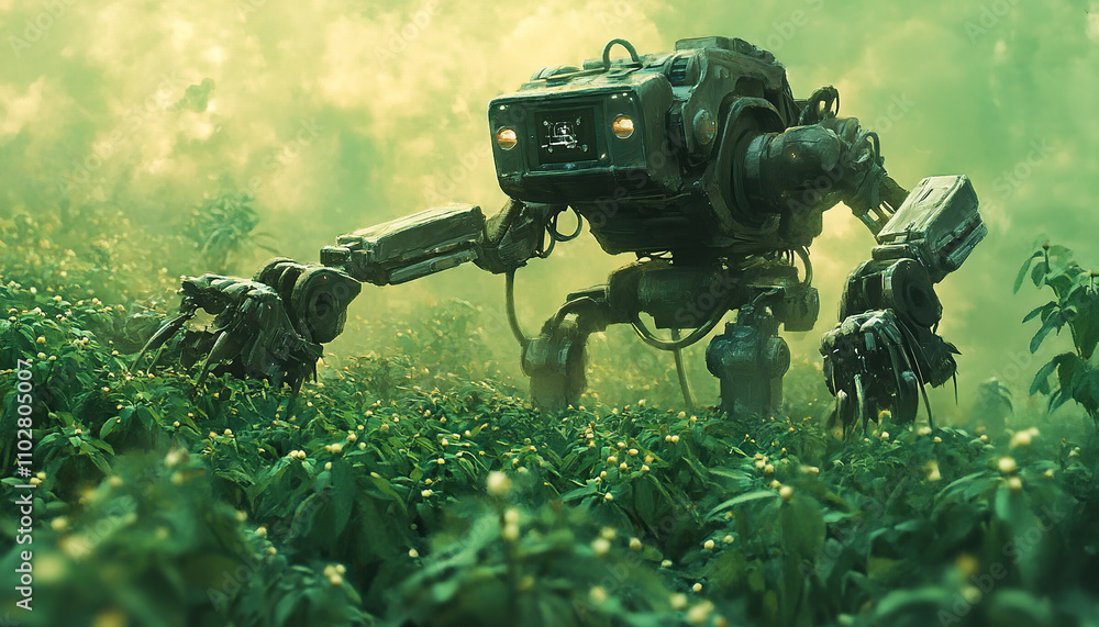 Agricultural robot working in dense crops Agricultural robot working in dense crops