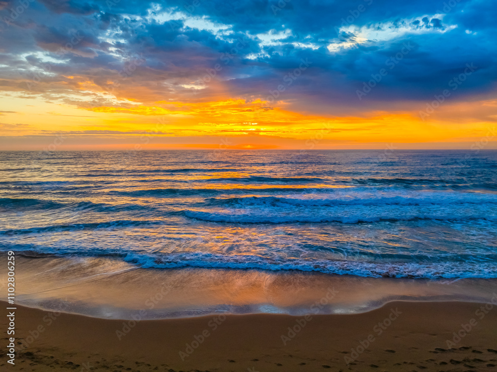 Pretty Sunrise at the seaside with rain clouds Pretty Sunrise at the seaside with rain clouds