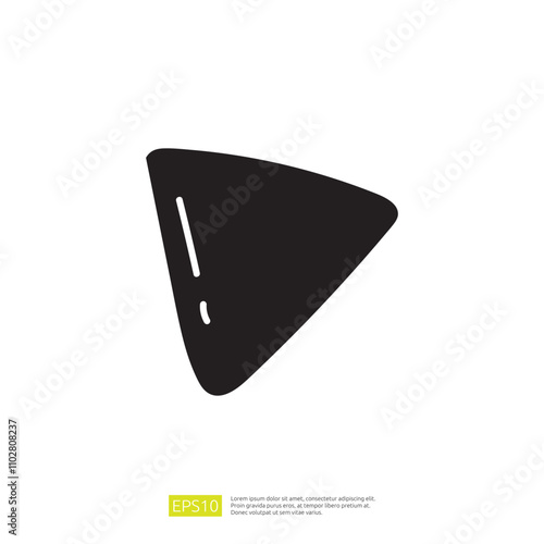 A simple, stylized silhouette of a triangular shape, possibly representing a food item like a chip or a wedge, set against a plain background.