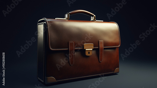 Wallpaper Mural 3D business briefcase icon with high-quality detail and polished texture against dark plain background Torontodigital.ca