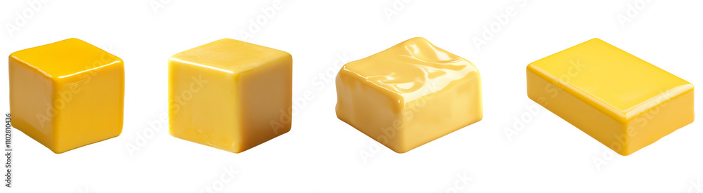 Butter block collection Isolated On Transparent Background Butter block collection Isolated On Transparent Background