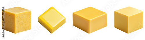 Butter block collection Isolated On Transparent Background