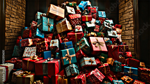 クリスマスプレゼント(縦) Christmas present Generative AI