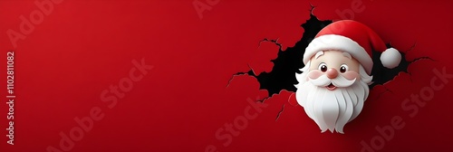 Santa Claus Paper Cutout Christmas Banner